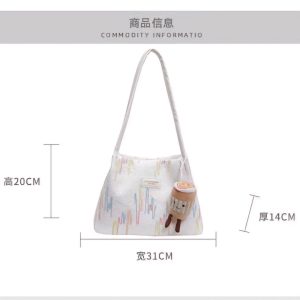 Pastel Embroidered Tote Bag