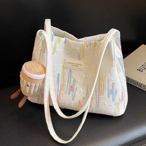 Pastel Embroidered Tote Bag