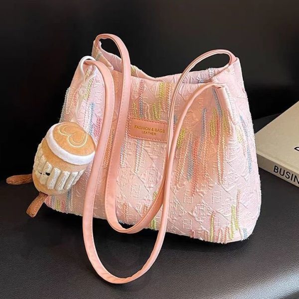 Pastel Embroidered Tote Bag