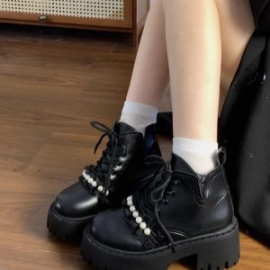 Beads Lace Boot Shoe