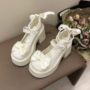 Bow Pearl Mary Jane Shoes