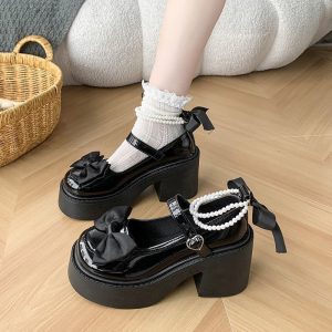 Bow Pearl Mary Jane Shoes