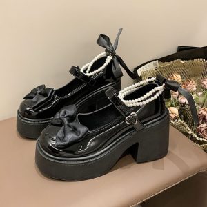 Bow Pearl Mary Jane Shoes