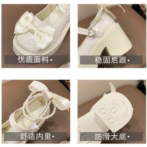 Bow Pearl Mary Jane Shoes