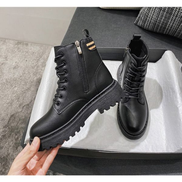 Lace-up Ankle chain Boot shoes