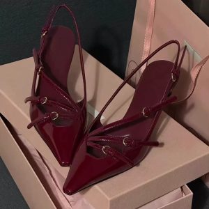 Strappy Patent High Heels.