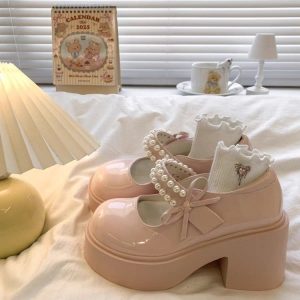 Kawai Bow Marry Jane Shoes