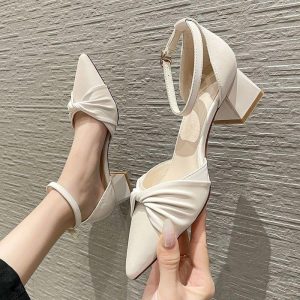 Chic Elegant Mid-Low heel shoes
