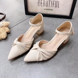 Chic Elegant Mid-Low heel shoes