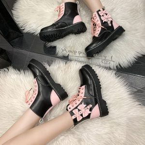 Pink Bow Boot Shoe
