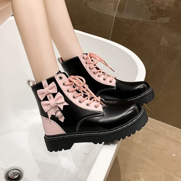 Pink Bow Boot Shoe