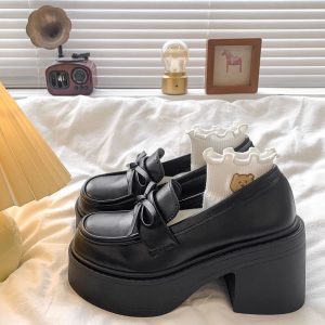 British Retro Black Loafers