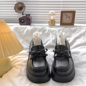 British Retro Black Loafers