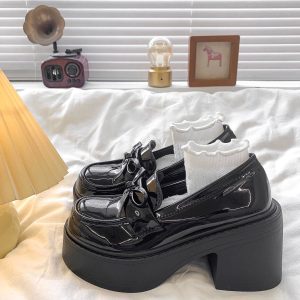 British Retro Black Loafers