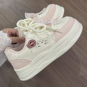 Cute Cat White Sneakers