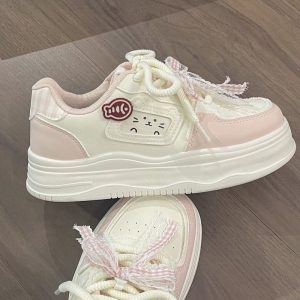 Cute Cat White Sneakers