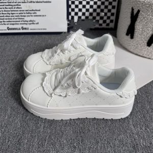 Lace Trim Platform Sneakers