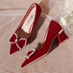 Red Xiuhe Bridal Heels ♡︎