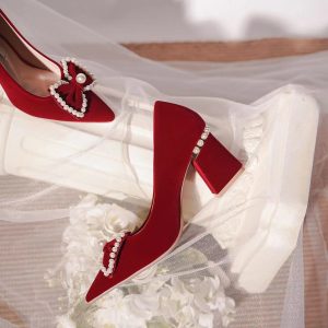 Red Xiuhe Bridal Heels ♡︎