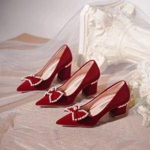 Red Xiuhe Bridal Heels ♡︎