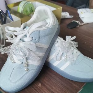 Korean Pearl Bow Sneakers