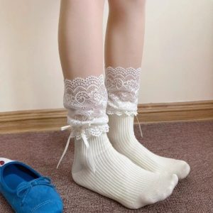 Grey Ballet Ruffle Socks