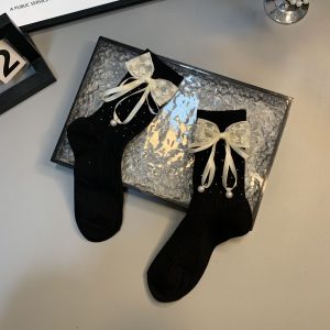 European Bow Slouch Socks