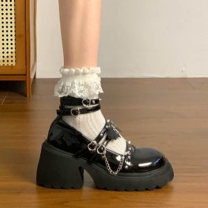Dark JK Platform Mary Janes