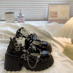 Dark JK Platform Mary Janes