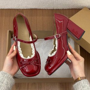 French Lace Bow Mary Janes