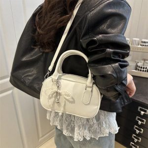 Korean Pearl Bow Bowling Bag
