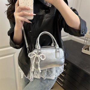 Korean Pearl Bow Bowling Bag