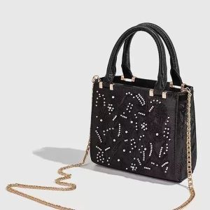 Satin Pearl Chain Lady Bag