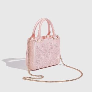 Satin Pearl Chain Lady Bag