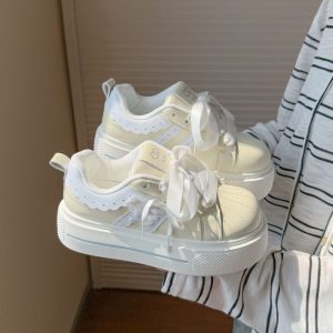 Chunky White Platform Sneakers