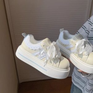 Chunky White Platform Sneakers