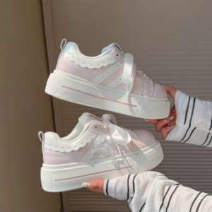 Chunky White Platform Sneakers