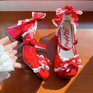 Lace Heart Ballet Mary Janes