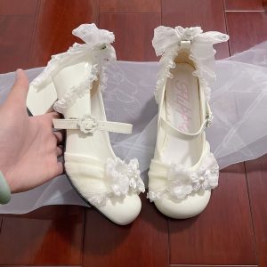 Lace Heart Ballet Mary Janes