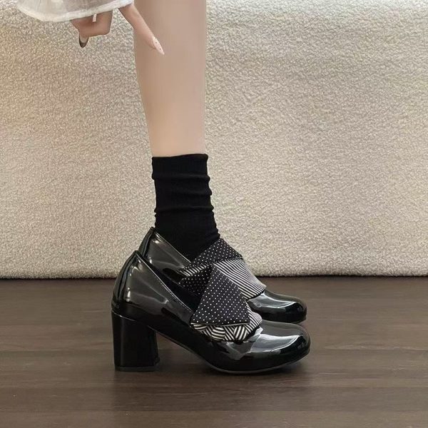 DGDA Polka Bow Mary Jane Heels