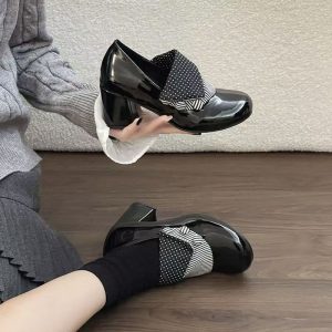 DGDA Polka Bow Mary Jane Heels