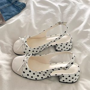 Polka Bow Mary Jane Heels