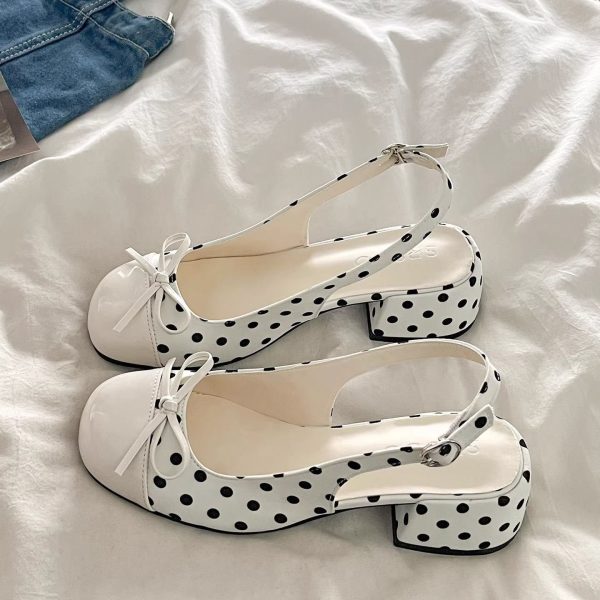 Polka Bow Mary Jane Heels