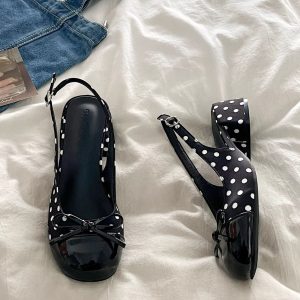 Polka Bow Mary Jane Heels
