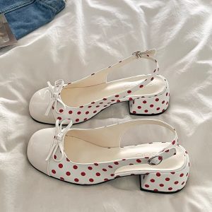 Polka Bow Mary Jane Heels