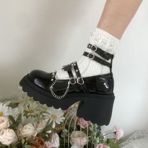 Dark JK Platform Mary Janes