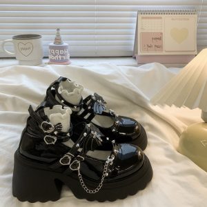 Dark JK Platform Mary Janes