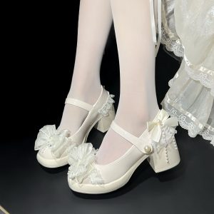 Delicate Bridal Chunky Heels
