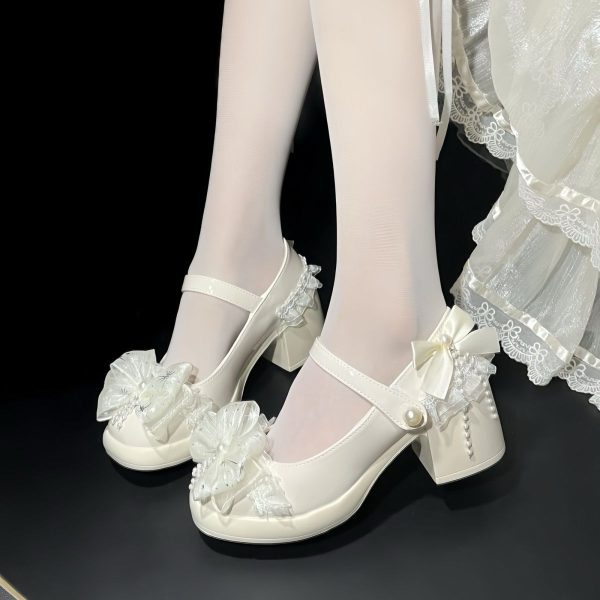 Delicate Bridal Chunky Heels
