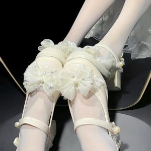 Delicate Bridal Chunky Heels